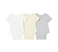 Amazon Essentials Unisex Babies' Regular-Fit Ribbed Cotton Short-Sleeve Bodysuits, Multipacks