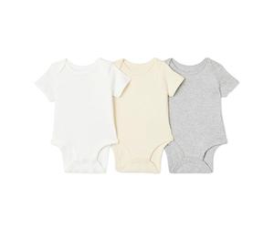 Amazon Essentials Unisex Babies' Regular-Fit Ribbed Cotton Short-Sleeve Bodysuits, Multipacks
