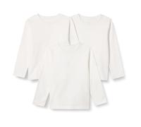 Amazon Essentials Unisex Babies' Relaxed-Fit 100% Cotton Long-Sleeved T-Shirts, Pack of 3, White, Premature