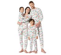 Amazon Essentials Unisex Babies' Relaxed-Fit Family Matching Soft Flannel Festive Pyjama Sets, Pack of 3, Festive Lights, 0 Months