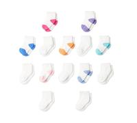 Amazon Essentials Unisex Kids and Toddlers' Cotton Ankle Trainer Socks, 14 Pairs