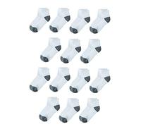 Amazon Essentials Unisex Kids' Cotton Ankle Socks, 14 Pairs, Grey Heather White, S (2-4 Years)