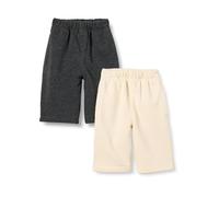 Amazon Essentials Unisex Kids' French Terry Cotton Trousers, Pack of 2, Beige/Charcoal, 3 Years