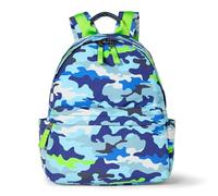 Amazon Essentials Unisex Kids' Nylon School Rucksack, Sky Blue Crazy Camo, One Size