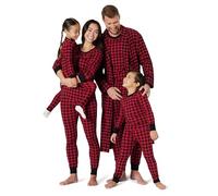 Amazon Essentials Unisex Kids' Relaxed-Fit Family Matching Soft Flannel Festive Pyjama Sets, Classic Buffalo Check, 8 Years