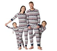 Amazon Essentials Unisex Kids' Relaxed-Fit Family Matching Soft Flannel Festive Pyjama Sets, Winter Fairisle, 6-7 Years