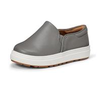 Amazon Essentials Unisex Kids' Slip-on Trainers, Grey Faux Leather, 5 UK Child