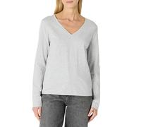Amazon Essentials Women's 100% Cotton Regular-Fit Long-Sleeve T-Shirt, Light Grey Heather, S