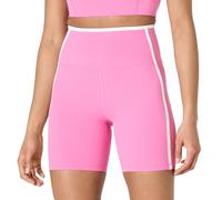 Amazon Essentials Women's Active FormFlex Buttery Soft High Waist 6” (15 cm) Biker Shorts with Contrast Trim, Flamingo Pink/White, XS