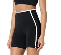 Amazon Essentials Women's Active FormFlex Buttery Soft High Waist 6” (15 cm) Biker Shorts with Contrast Trim, Black/White, XXL