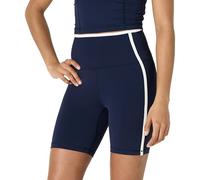 Amazon Essentials Women's Active FormFlex Buttery Soft High-Waist Cycling Shorts, Navy/White, M
