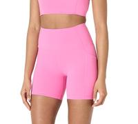 Amazon Essentials Women's Active FormFlex Buttery Soft High-Waist Yoga Cycling Biker Shorts, Flamingo Pink, M