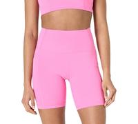 Amazon Essentials Women's Active FormFlex Buttery Soft High-Waist Yoga Cycling Biker Shorts, Flamingo Pink, XXL