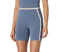 Amazon Essentials Women's Active FormFlex Buttery Soft High-Waist Yoga Cycling Biker Shorts, Slate Grey/White, L