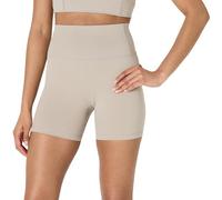 Amazon Essentials Women's Active FormFlex Buttery Soft High-Waist Yoga Cycling Biker Shorts, Taupe, XL