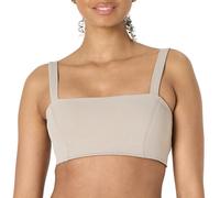 Amazon Essentials Women's Active FormFlex Buttery Soft Light Support Bandeau Sports Bra with Adjustable Straps, Taupe, L
