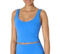 Amazon Essentials Women's Active FormFlex Buttery Soft Light Support Crop Tank Top with Bra, Ocean Blue, S