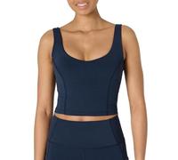 Amazon Essentials Women's Active FormFlex Buttery Soft Light Support Crop Tank with Bra, Navy, XX-Large