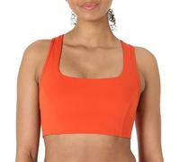 Amazon Essentials Women's Active FormFlex Buttery Soft Light Support Square Neck Racerback Sports Bra, Bright Red, XL