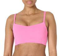 Amazon Essentials Women's Active FormFlex Buttery Soft Light Support Sweetheart Neck Yoga Sports Bra, Flamingo Pink, XXL