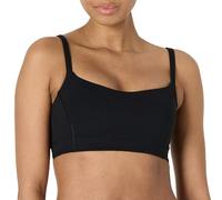 Amazon Essentials Women's Active FormFlex Buttery Soft Light Support Sweetheart Neck Yoga Sports Bra, Black, M