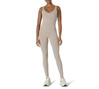 Amazon Essentials Women's Active FormFlex Buttery Soft One Piece Full Length Leggings Jumpsuit with Built-In Bra, Taupe, S