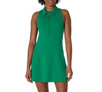 Amazon Essentials Women's Active FormFlex Buttery Soft Polo Tennis Dress with Built-In Bra & Shorts, Emerald Green, XL