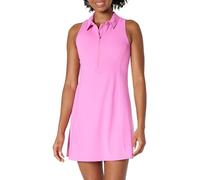 Amazon Essentials Women's Active FormFlex Buttery Soft Polo Tennis Dress with Built-In Bra & Shorts, Pink, M