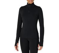 Amazon Essentials Women's Active FormFlex Buttery Soft Slim Fit Quarter Zip Long Sleeve Pullover Jacket, Black, XS