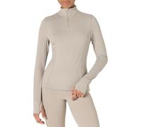 Amazon Essentials Women's Active FormFlex Buttery Soft Slim Fit Quarter Zip Long Sleeve Pullover Jacket, Taupe, XL
