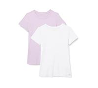Amazon Essentials Women's Active Quick Dry Tech Stretch Short-Sleeve Crewneck T-Shirt (Available in Plus Size), Pack of 2, Bright White/Lilac, S