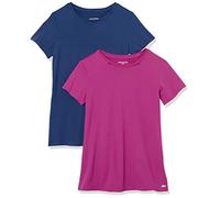 Amazon Essentials Women's Active Quick-Dry Tech-Stretch Short-Sleeve Crewneck T-Shirt, Pack of 2, Blue/Orchid Purple, XXL Plus