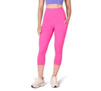 Amazon Essentials Women's Active Sculpt Workout Athleisure High Rise Capri Leggings with Pockets (Available in Plus Size), Neon Pink, L