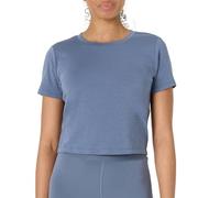 Amazon Essentials Women's Active Soft Cotton Crewneck Short Sleeve Yoga Workout Lightweight Cropped T-Shirt, Slate Grey, XXL