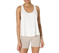 Amazon Essentials Women's Active Soft Cotton Racerback Relaxed Fit Lightweight Yoga Workout Tank with Drop Armholes, White, L