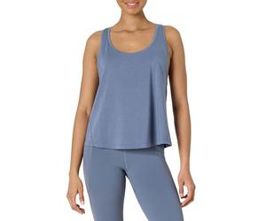 Amazon Essentials Women's Active Soft Cotton Racerback Relaxed Fit Lightweight Yoga Workout Tank with Drop Armholes, Slate Grey, XS