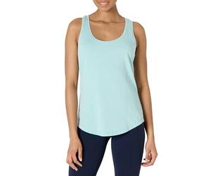 Amazon Essentials Women's Active Soft Cotton Scoop Neck Racerback Relaxed Fit Lightweight Yoga Tank, Light Blue, S