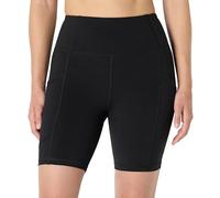 Amazon Essentials Women's Active Total Train High-Waist 7” (18cm) Gym Workout Biker Shorts with Pockets, Black, XXL