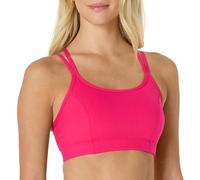 Amazon Essentials Women's Active Total Train Light-Support Strappy Back Gym Workout Sports Bra, Hot Pink, L