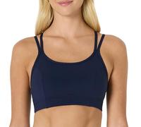 Amazon Essentials Women's Active Total Train Light-Support Strappy Back Gym Workout Sports Bra, Navy, L
