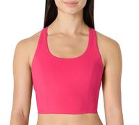 Amazon Essentials Women's Active Total Train Medium-Support Gym Workout Racerback Crop Tank with Built-In Bra, Hot Pink, XXL