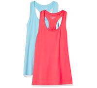 Amazon Essentials Women's Active Workout Quick Dry Tech Stretch Racerback Vest (Available in Plus Size), Pack of 2, Neon Pink/Blue, S