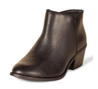 Amazon Essentials Women's Ankle Boots, Black Faux Leather, 2 UK