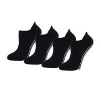 Amazon Essentials Women's Athletic Grip Ankle Socks, 4 Pairs, Black, 5.5-10