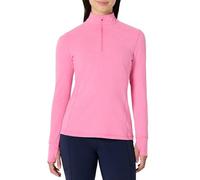 Amazon Essentials Women's Athletic Soft Performance Lightweight Quarter-Zip Long-Sleeve Workout Top, Pink Space Dye, S