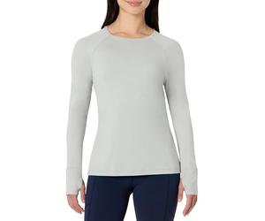 Amazon Essentials Women's Athletic Soft Performance Lightweight Stretch Long-Sleeve Layering Workout Top, Dove Space Dye, XXL