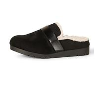 Amazon Essentials Women's Backless Shearling Memory Foam Mules, Black Microsuede, 8.5 UK
