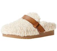 Amazon Essentials Women's Backless Shearling Memory Foam Mules, Ivory Tan Shearling, 2 UK
