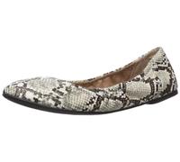 Amazon Essentials Women's Belice Ballet Flat, Black White Faux Snake Skin, 8 Wide