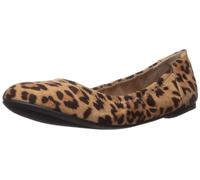Amazon Essentials Women's Belice Ballet Flat, Light Brown Leopard, 10